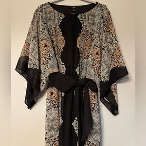 AGB Multicolor Fit And Flare Kimono Sleeve Dress (Size: 12)